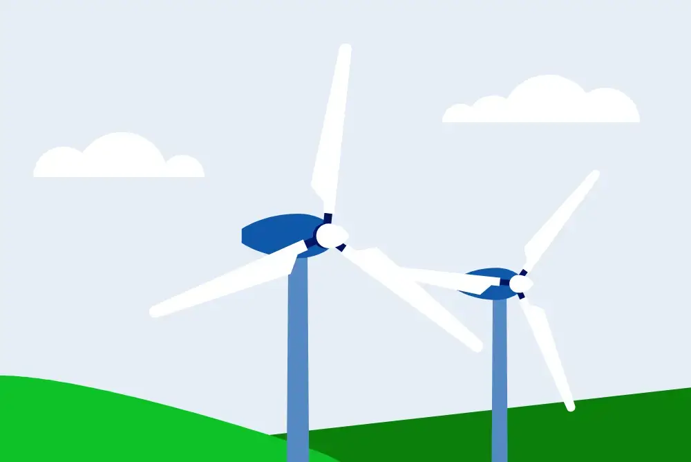 Illustration of a wind farm